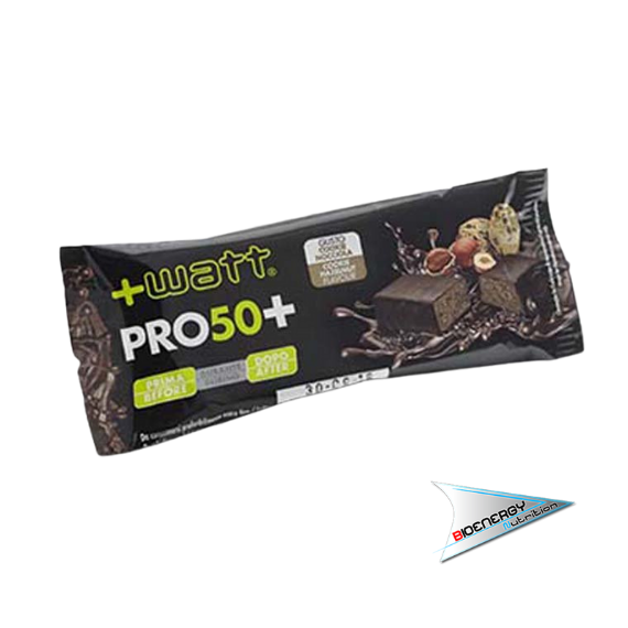 +Watt-PRO50+ (Confezione 24 barrette da 50 gr)   Cookie Nocciola  
